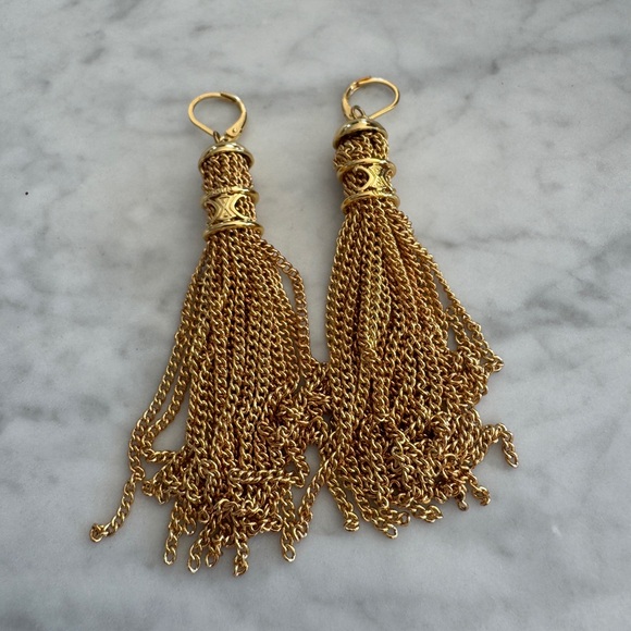 Celine Gold Tassel Earrings - Picture 1 of 4